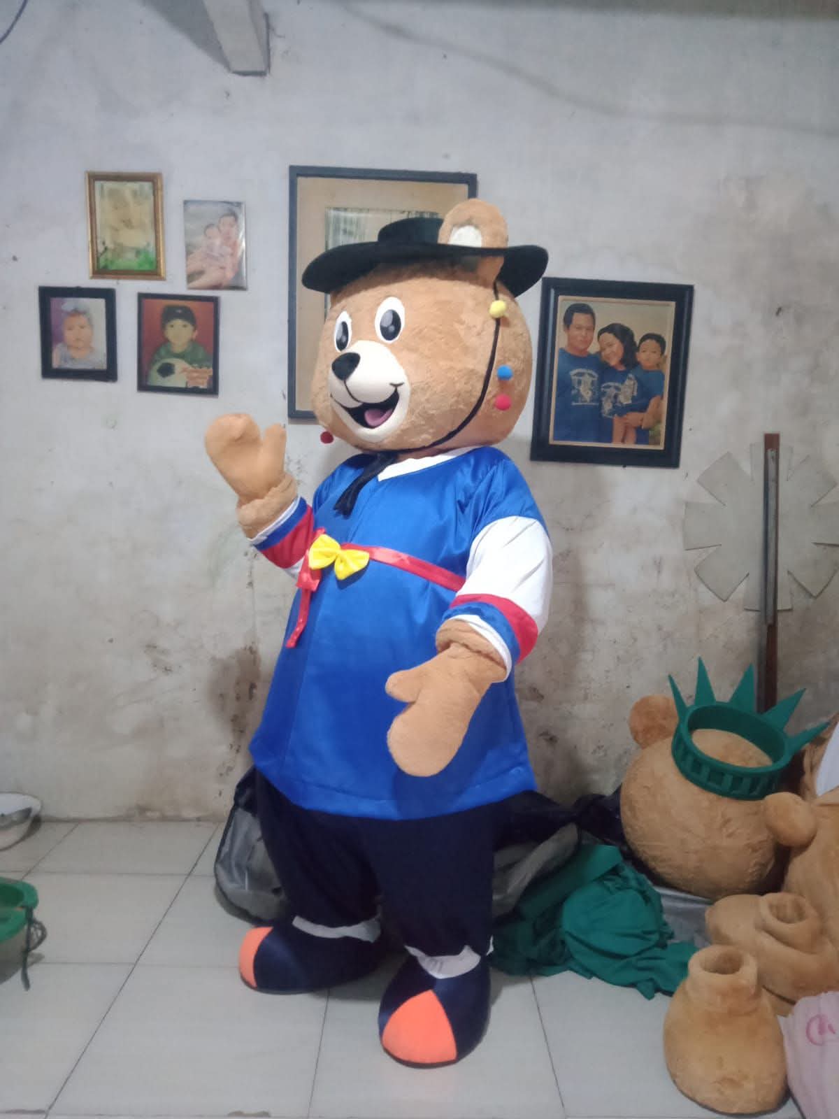 Galeri Produksi Maskot Custom - Karakter Beruang Tema Pakaian Tradisional Korea 2